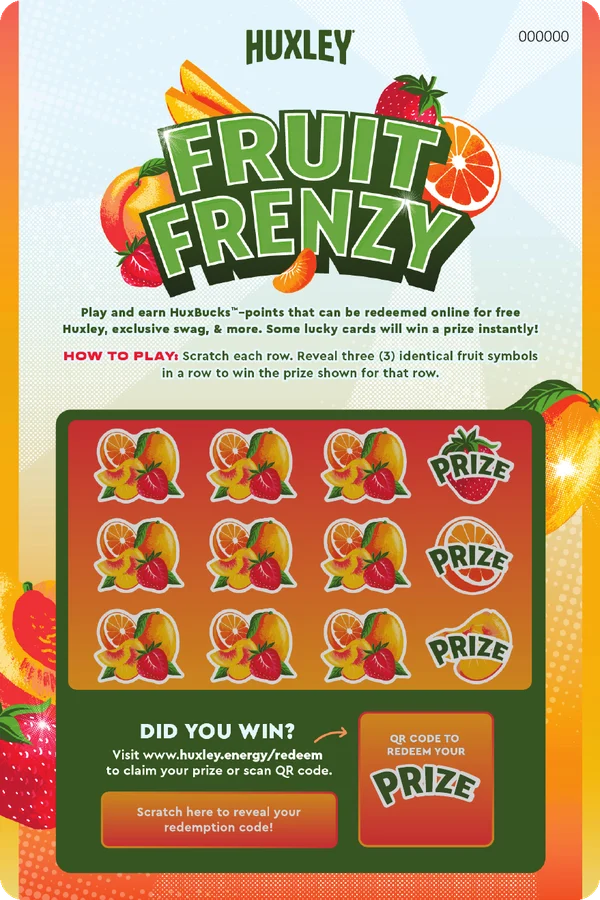 A Fruit Frenzy scratch-off ticket